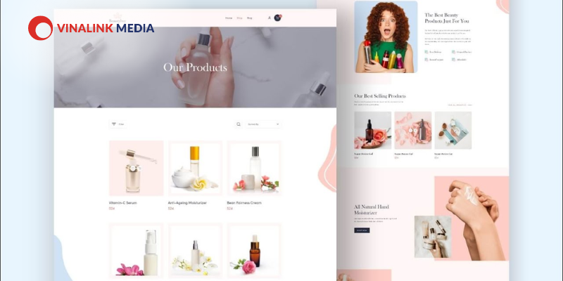 Mẫu Website Mỹ phẩm đẹp